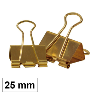 PINZA SUJETAPAPELES REVERSIBLE PLUS OFFICE DORADO 42 X 25 MM 12 UD.                                 