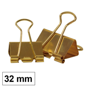 PINZA SUJETAPAPELES REVERSIBLE PLUS OFFICE DORADO 52 X 32 MM 12 UD.                                 
