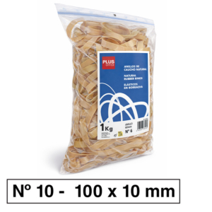 BANDAS ELÁSTICAS PLUS OFFICE Nº 10 100 X 10 MM BOLSA 1000G                                          