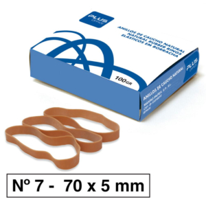 BANDAS ELÁSTICAS PLUS OFFICE Nº 7 70 X 5 MM CAJA 100G                                               