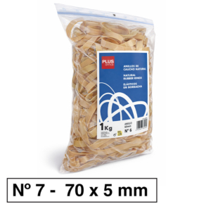 BANDAS ELÁSTICAS PLUS OFFICE Nº 7 70 X 5 MM BOLSA 1000G                                             