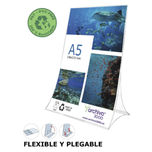 EXPOSITORES SOBREMESA ARCHIVO 2000 FLEXIBLES PLEGABLE A5 VERTICAL                                   