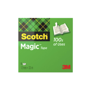 CINTA ADHESIVA INVISIBLE 3M SCOTCH MAGIC 12 MM X 33 M                                               
