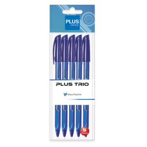 BOLÍGRAFO TINTA FLUIDA VISCOSA CAMPUS TRIO AZUL BLÍSTER /5 UD.                                      