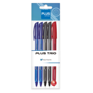 BOLÍGRAFO TINTA FLUIDA VISCOSA CAMPUS TRIO COLORES SURTIDOS BLÍSTER /5 UD.                          