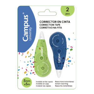 CORRECTOR EN CINTA CAMPUS UNIVERSITY 5MM X 5M BLÍSTER 2 UD.                                         