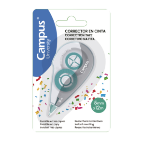 CORRECTOR EN CINTA CAMPUS UNIVERSITY 5 MM X 12 M BLÍSTER /1 UD                                      