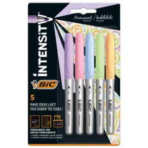 ROTULADOR BIC INTENSITY PERMANENTE 5 COLORES PASTEL                                                 