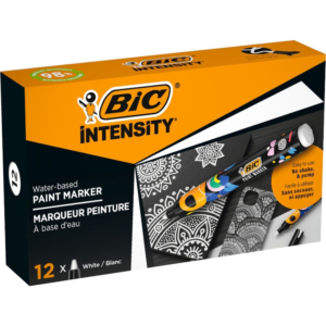 MARCADORES DE PINTURA BIC INTENSITY BASE DE AGUA BLANCO 12 UD.                                      