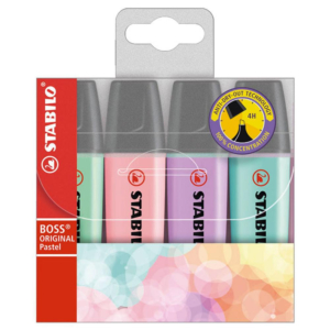 ROTULADOR FLUORESCENTE STABILO BOSS COLORES SURTIDOS BLÍSTER 4 UD.                                  