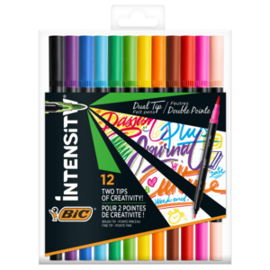 ROTULADOR BIC INTENSITY DOBLE PUNTA 12 COLORES VIVOS                                                