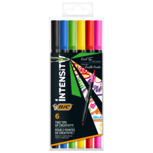 ROTULADOR BIC INTENSITY DOBLE PUNTA 6 COLORES VIVOS                                                 