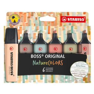 ROTULADOR FLUORESCENTE STABILO BOSS COLORES SURTIDOS NATURE BLÍSTER 6 UD.                           