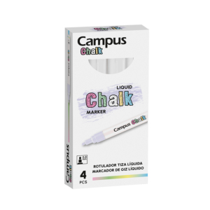 ROTULADORES TIZA LÍQUIDA CAMPUS CHALK BLANCO 4 UD.                                                  