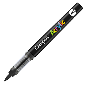 ROTULADORES ACRÍLICOS CAMPUS ACRYLIC PUNTA PINCEL CAJA 8 UD. NEGRO                                  
