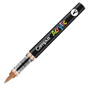 ROTULADORES ACRÍLICOS CAMPUS ACRYLIC PUNTA PINCEL CAJA 8 UD. MARRÓN CLARO                           