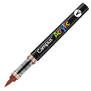 ROTULADORES ACRÍLICOS CAMPUS ACRYLIC PUNTA PINCEL CAJA 8 UD. MARRÓN                                 