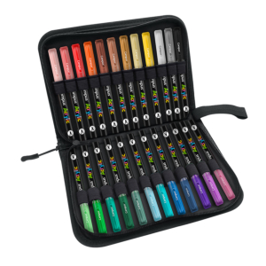 ROTULADORES ACRÍLICOS CAMPUS ACRYLIC PUNTA PINCEL ESTUCHE CREMALLERA 24 COLORES                     