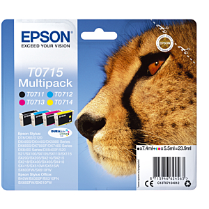 EPSON STYLUS D-78/92/120/SX218 DX-4000/5000/6000/7000F PACK 4 CARTUCHOS (T0711+T0712+T0713+T0714)