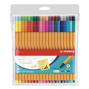 ROTULADOR PUNTA FIBRA STABILO POINT-88 ESTUCHE 40 UD.                                               