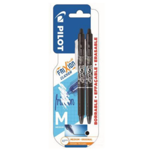 BOLÍGRAFO TINTA GEL PILOT FRIXION CLICKER NEGRO BLÍSTER 2 UD.                                       