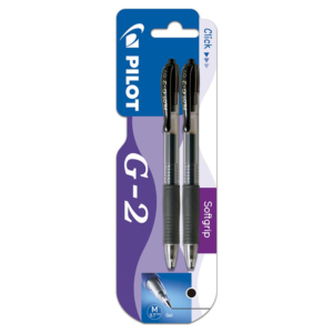 BOLÍGRAFO TINTA GEL PILOT G-2 NEGRO BLÍSTER 2 UD.                                                   