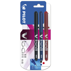 BOLÍGRAFO TINTA LÍQUIDA PILOT V-BALL 05 COLORES SURTIDOS BLÍSTER 3 UD.                              