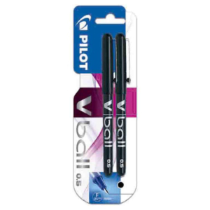 BOLÍGRAFO TINTA LÍQUIDA PILOT V-BALL 05 NEGRO BLÍSTER 2 UD.                                         