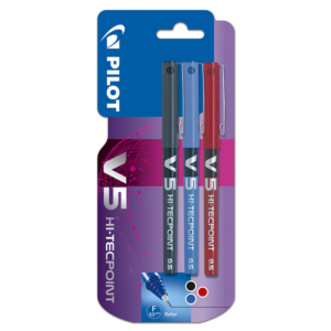 BOLÍGRAFO TINTA LÍQUIDA PILOT V5 COLORES SURTIDOS BLÍSTER 3 UD.                                     