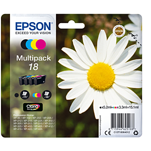EPSON EXPRESSION HOME XP-102/205/305/405 MULTIPACK 4 CARTUCHOS (K,C,M,Y)Nº18