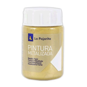 PINTURA PLÁSTICA METALIZADA LA PAJARITA ORO RICO 35 ML.