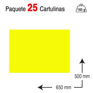 CARTULINA GUARRO IRIS 50 X 65 CM. 185 G. AMARILLO LIMÓN REF. 40220
