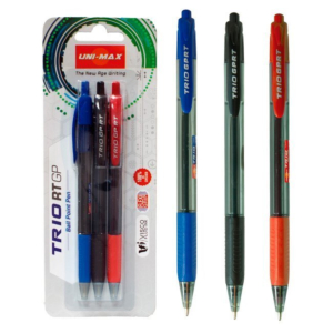 BOLÍGRAFO UNIMAX TRIO RT GP 3 UNID. COLORES SURTIDOS