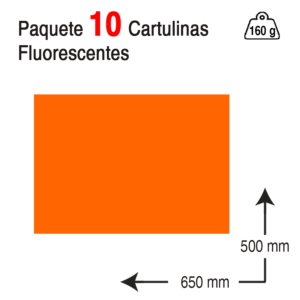 CARTULINA MARGOK 50 X 65 CM. 160 G. NARANJA FLUORESCENTE