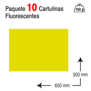 CARTULINA MARGOK 50 X 65 CM. 160 G. AMARILLO FLUORESCENTE
