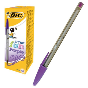 BOLÍGRAFO BIC FUN FASHION COLOUR TINTA BASE DE ACEITE MORADO REF. 929055