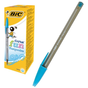 BOLÍGRAFO BIC FUN FASHION COLOUR TINTA BASE DE ACEITE TURQUESA REF. 929074