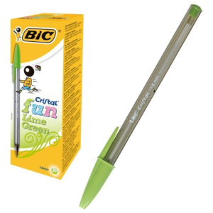 BOLÍGRAFO BIC FUN FASHION COLOUR TINTA BASE DE ACEITE VERDE LIMA REF. 927885