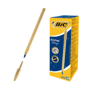 BOLÍGRAFO BIC CRISTAL SHINE ORO TINTA BASE DE ACEITE TINTA AZUL