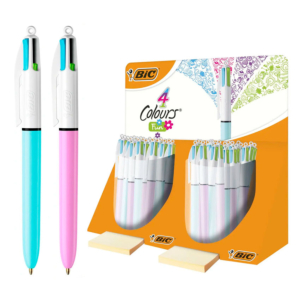 EXPOSITOR BOLÍGRAFO BIC 4C FUN TINTA BASE DE ACEITE 40 UNID. 4 COLORES