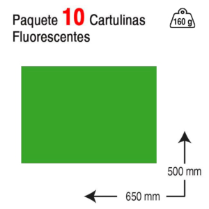 CARTULINA MARGOK 50 X 65 CM. 160 G. VERDE FLUORESCENTE