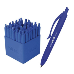 EXPOSITOR BOLÍGRAFO MILAN MINI P1 TOUCH TINTA BASE DE ACEITE 40 UNID. AZUL  
