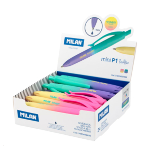 EXPOSITOR BOLÍGRAFO MILAN MINI SUNSET TINTA BASE DE ACEITE 24 UNID. COLORES SURTIDOS