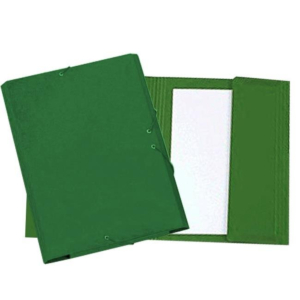 CARPETA CARTÓN GOFRADO FOLIO CON GOMAS Y SOLAPA VERDE REF. 15845