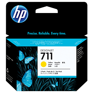 HP DESIGNJET T120/T520 CARTUCHO AMARILLO Nº711 (PACK 3)