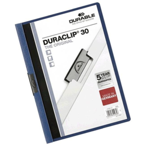 DOSSIER CON PINZA DURABLE DURACLIP A4 CAPACIDAD 30 H. AZUL REF. 2200