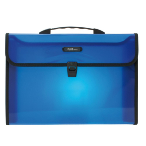 MALETÍN PLUS OFFICE FOLIO 2 DEPARTAMENTOS AZUL TRASLÚCIDO                                           
