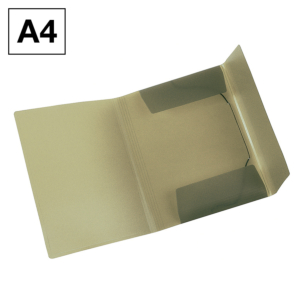 CARPETA PLUS OFFICE A4 PP GOMAS Y SOLAPAS OCRE VERDOSO                                              