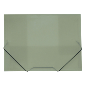 CARPETA PLUS OFFICE A4+ PP GOMAS Y SOLAPAS TRASLÚCIDA GRIS MANHATTAN                                