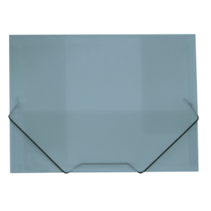 CARPETA PLUS OFFICE A4+ PP GOMAS Y SOLAPAS TRASLÚCIDA AZUL GRISÁCEO                                 